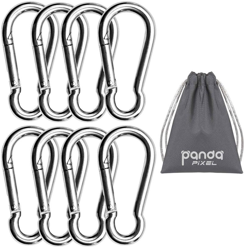 Pixel Panda 3.1&4 Inch Heavy Duty Carabiner Clips Load 1000lbs, 2&4&8Pack Large Snap Hooks for Gym, Outdoor, Swing, Hammock - Image 1